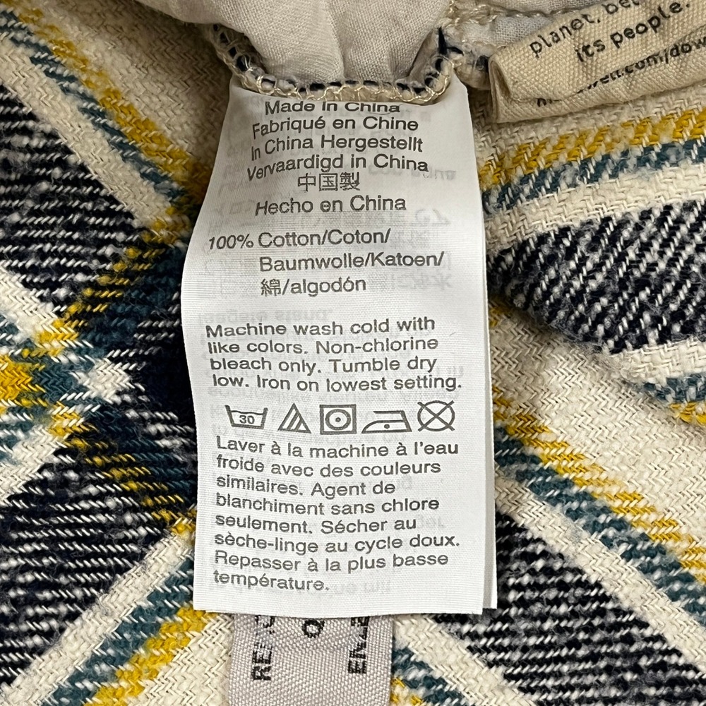 Madewell Oversized Ex-Boyfriend Shirt Caney Plaid Cream Multicolor S Grunge Gorp - Picture 10 of 10